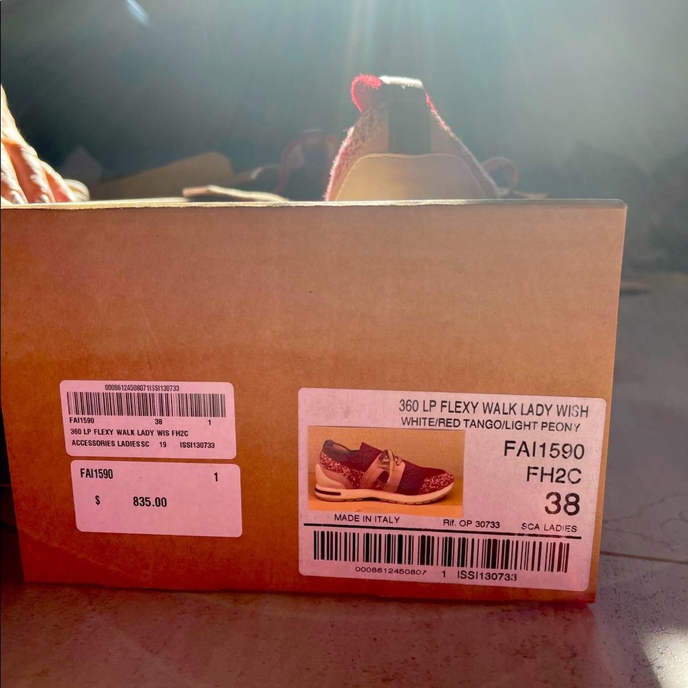 Lora piana red and pink tennis shoes size 7.5